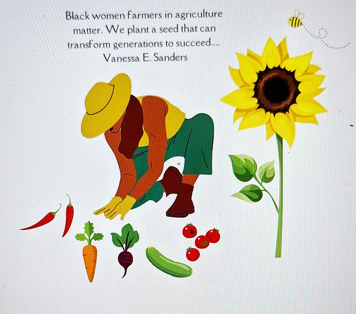 Black woman farm Tee