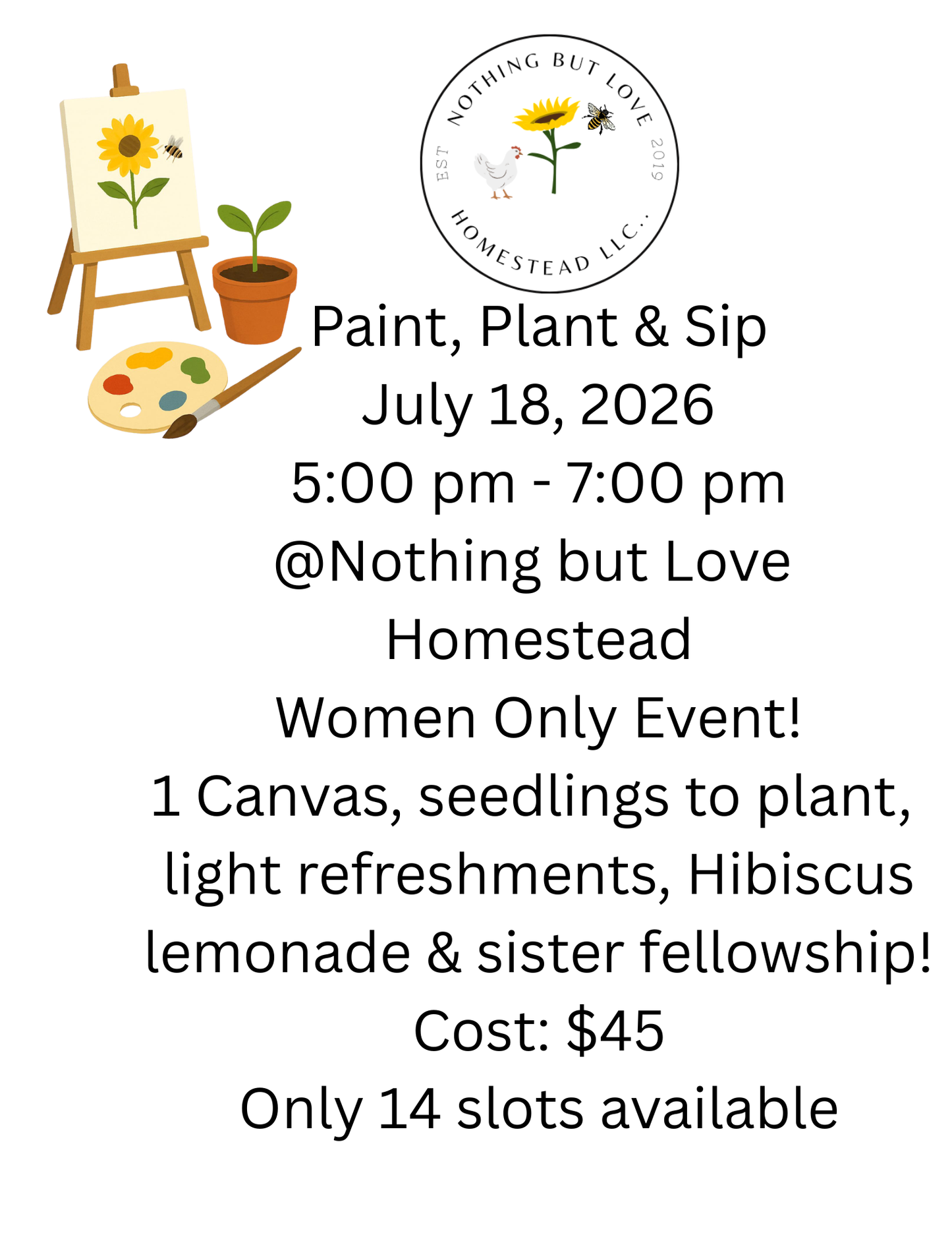 Paint, Plant & Sip Women Only Event