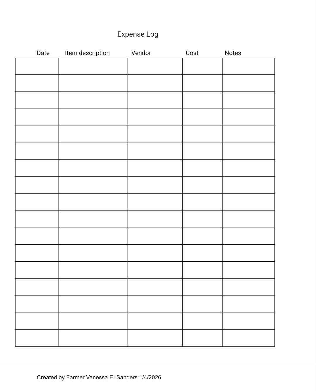 Gardening Printable Journal