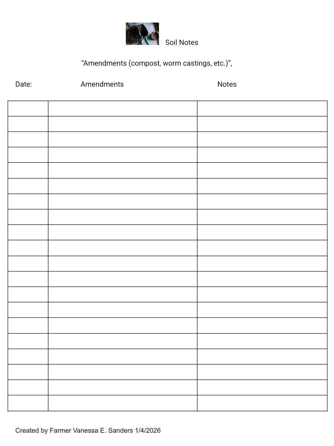 Gardening Printable Journal